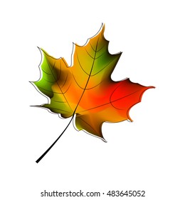 maple leaves in autumn. Autumn. Nature. Vector illustration. Art.