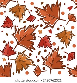 Ahornblätter nahtloses Herbstmuster