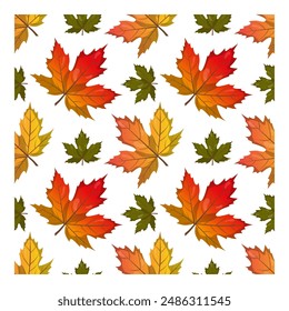 Ahornblätter. Herbst nahtloses Vektorgrafik Muster für Stoff, Bildschirmhintergrund und Packpapier