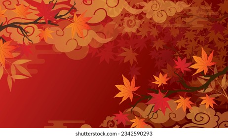 Maple leaves in the autumn season Natural plants
