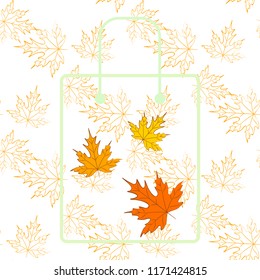 maple leaves autumnal vector background