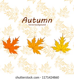 maple leaves autumnal vector background