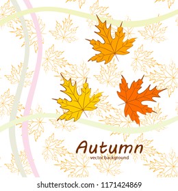 maple leaves autumnal vector background