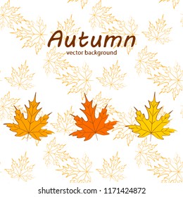 maple leaves autumnal vector background