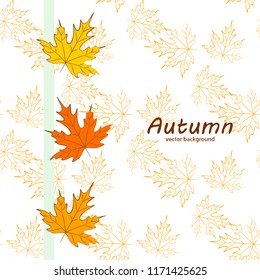 maple leaves autumnal vector background