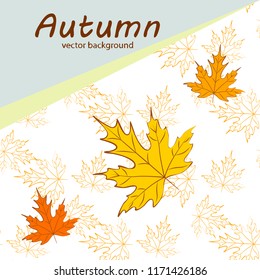maple leaves autumnal vector background