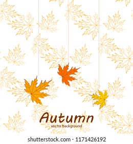 maple leaves autumnal vector background