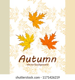 maple leaves autumnal vector background