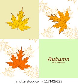 maple leaves autumnal vector background