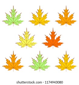 maple leaves autumnal vector background