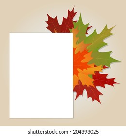 Maple leaves background with space for text