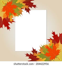 Maple leaves background with space for text