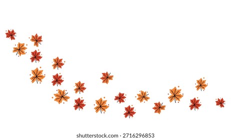 Hojas de arce Ilustración plana Elemento de caída Fondo blanco. Ilustración vectorial