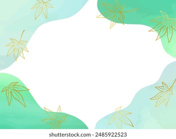 Maple leaves frame illustration green
