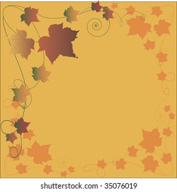  Maple leaves frame. Vector illustration for your design.