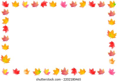 Maple leaves frame with white background