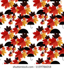 Maple leaves geometric pattern background