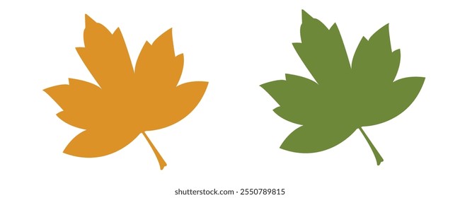 Maple leaves icon collection isolated on white background. vector illustration.