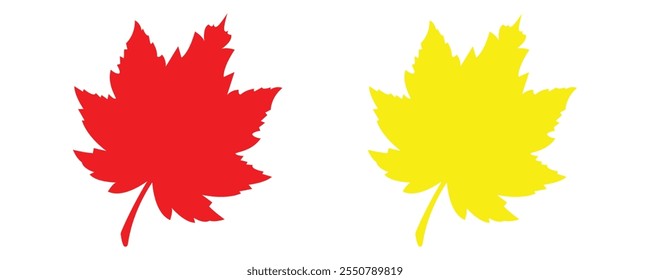 Maple leaves icon collection isolated on white background. vector illustration.