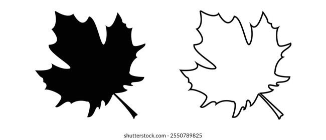 Maple deixa a coleção de ícones isolada no fundo branco. ilustração vetorial.