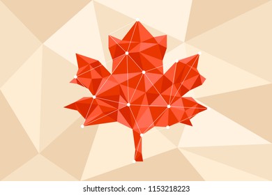 Maple leaves made of polygons.