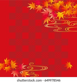 Maple leaves on the background of  water waves