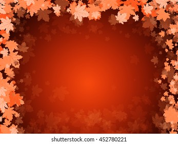Maple leaves on a dark orange background