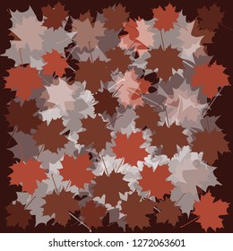 maple leaves on a neutral background, texture, vector illustration