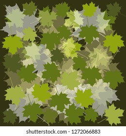 maple leaves on a neutral background, texture, vector illustration