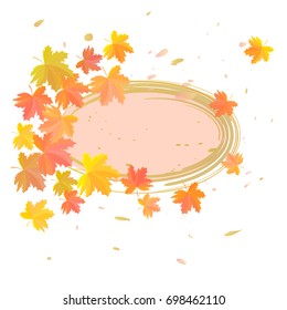 Maple leaves on white background. Place for text. Vector illustration.