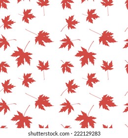 Maple leaves on the wind. Japan style textile. Seamless pattern. Vector illustration.