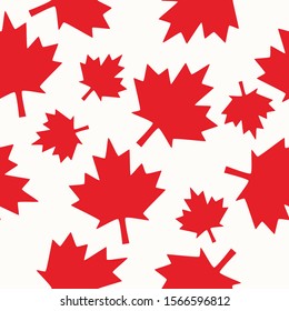 Maple Leaves Pattern. Seamless Maple Leaf vector background. Decorative illustration, good for printing. Vector bright print for fabric or wallpaper. Canadian maple leaf vector.