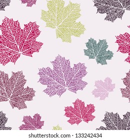 Maple leaves seamless pattern