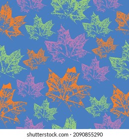 Maple leaves seamless pattern. Vector illustration EPS10 Hand painted illustration.