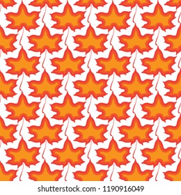 Maple leaves seamless vector orange art background
