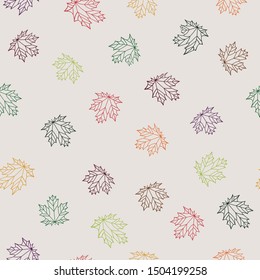 Maple leaves seampless pattern. Fall season.