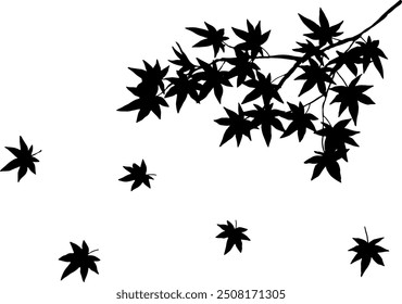 Maple leaves silhouette vector illustration