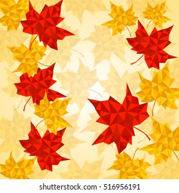 Maple leaves in triangular style. Vector illustration. Eps 10