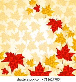 Maple leaves in triangular style. Vector illustration. Eps 10