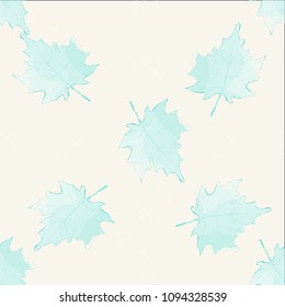 maple leaves and twigs seamless pattern