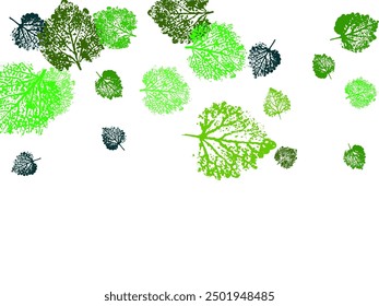 Maple leaves vector, autumn foliage on transparent background.  Spring foliage dancing on yellow green background. 