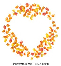Maple leaves vector background, autumn foliage on white illustration. Canadian symbol maple red orange gold dry autumn leaves. Falling tree foliage september background graphics.