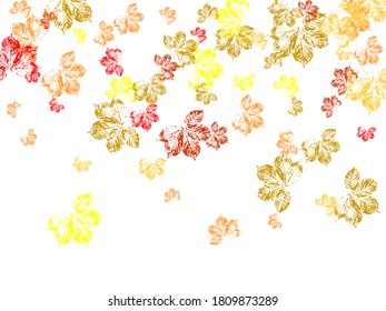 Maple leaves vector background, autumn foliage on white graphic design.  Vector paper illustration.  Stylish tree foliage vector october seasonal background.