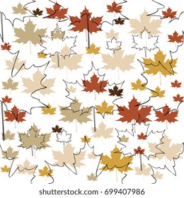 maple leaves vector pattern