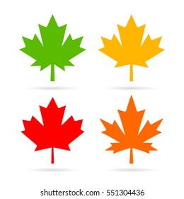 Maple leaves vector set