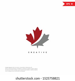 Maple Logo. Canada Symbol. Vector graphic design template element.