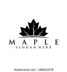 maple logo concept black and white vector