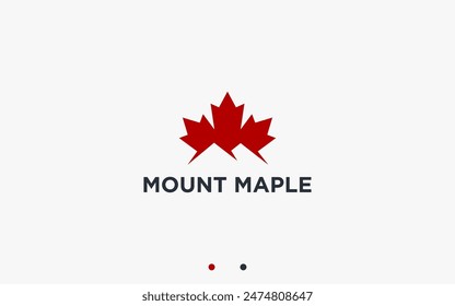 maple mountain logo design vector silhouette illustration