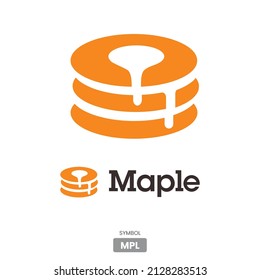 Maple (MPL) cryptocurrency logo symbol and word mark vector illustration template Can be used in Banners, posters, icons, stickers, badges, labels and print designs.