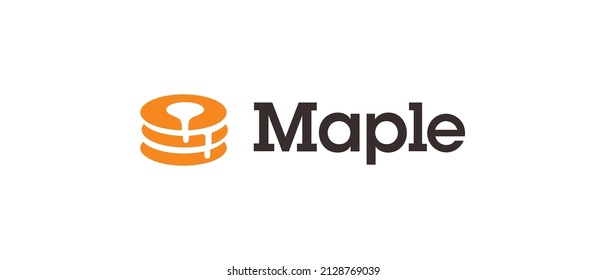 Maple MPL cryptocurrency token logo with text isolated on white background.